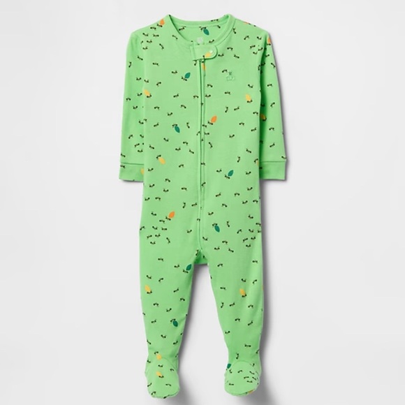 GAP Mint Green Kids Footie with Colorful Accents. Carrots. Easter and more - Picture 1 of 4